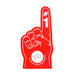 Red #1 EVA foam hand with custom logo print for stadium fan giveaways and event promos.