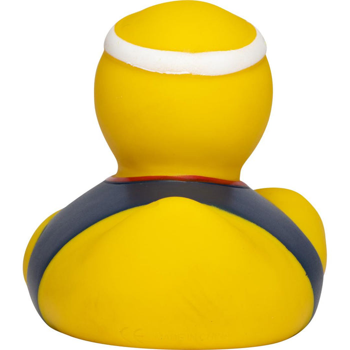 Basketball rubber duck bath toy – back view showing logo position